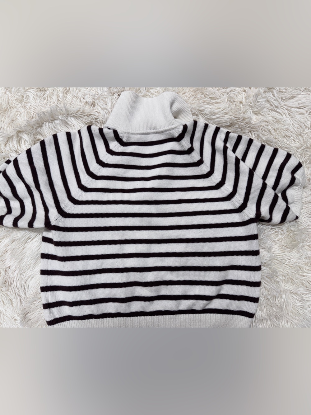 PAIGE ‘Birch’ Striped Knit Polo – Women’s Medium, Cream & Brown - Picture 6 of 7